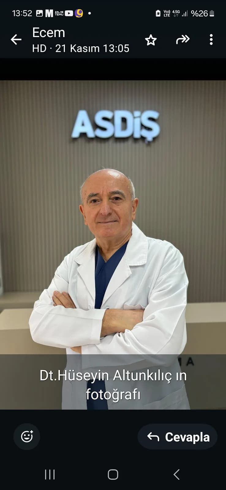 Dt.hüseyin altunkılıç klinik kapak fotoğrafı